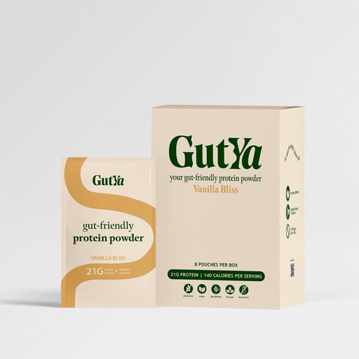 [BRSRGGQ5DIMRGHY4] Gut Ya - Vegan Protein Powder - Gut Friendly | Organic | Sugar Free | No Gums | Gluten-Free | Non-GMO | Digestive Enzyme Boosted | Low FODMAP | 8 Servings (34 g Each) (Vanilla)