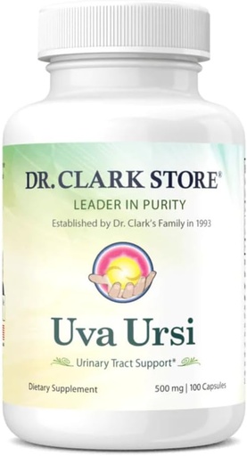 [BRSWIZQ2CN4AGETG] Dr. Clark Store Uva Ursi Podpora močových cest - 500 Mg, 100 Veganské doplňky, Imunitní Booster