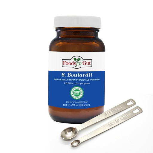 [BRSROYALDN6GKYD7] Foods For Gut Saccharomyces Boulardii Probiotic Powder 20 Billion cfu's | No Additives | Digestive & Immune Support | High Potency | S. Boulardii | 60 Grams (2.11 Oz)