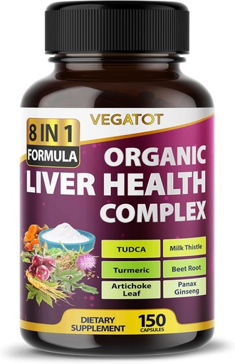 [BRSRMZABAUMB4ETU] VEGATOT Liver Health Complex Formula **USA Made and Tested** High Potency with TUDCA, Milk Thistle, Beet Root, Artichoke Leaf, Panax Ginseng, Astragalus, Tumeric - Clean & Detox Formula