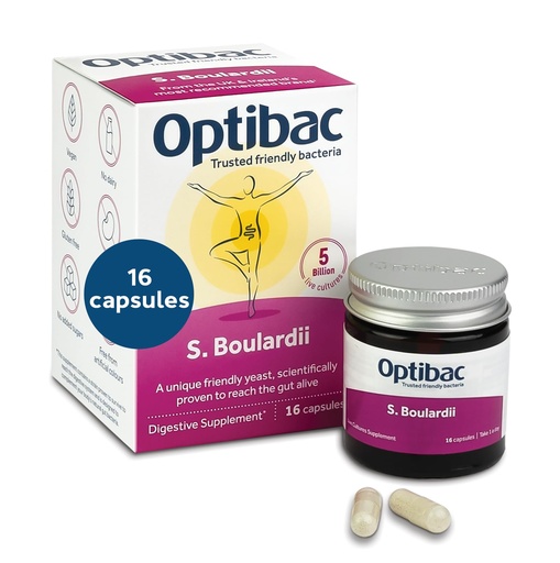 [BRSWIY34DMGRQDTM] OptiBac Probiotics Saccharomyces Boulardii - 16 Capsules