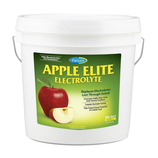 [BRSWIYQAOINWMETA] Farnam Apple Elite Horse Electrolytes Powder Supplement, Replaces Vital Minerals, Encourages Hydration, Sugar-Free, Contains Sodium, Potassium, Calcium & Magnesium, Apple Flavored, 5 lb