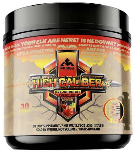 [BRSRGYI2OZYQACDZ] High Caliber Pre-Workout Supplement for Hunters, Multiple Flavors, 30 Servings (Strawberry Lemonade)