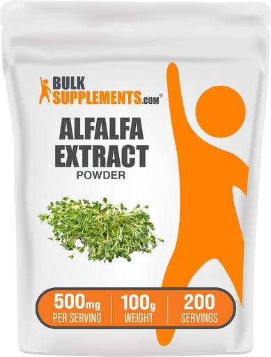 [BRSWKHQ7C4BGYEDE] BulkSupplements.com Alfalfa Extract Powder - Alfalfa Supplement, Green Superfood Powder - Vegan & Gluten Free, Green Supplements - 500mg per Serving, 100g (3.5 oz) (Pack of 1)