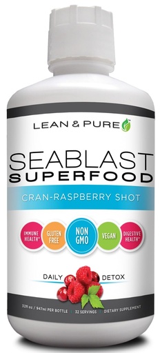 [BRSWGAYBBMOQAGTX] Lean & Pure Sea Blast Superfood, Vegan, Non GMO, Gluten Free, Supports Digestive Health, Aids Immune System, 32 Ounce, Cran-Raspberry Flavored Liquid