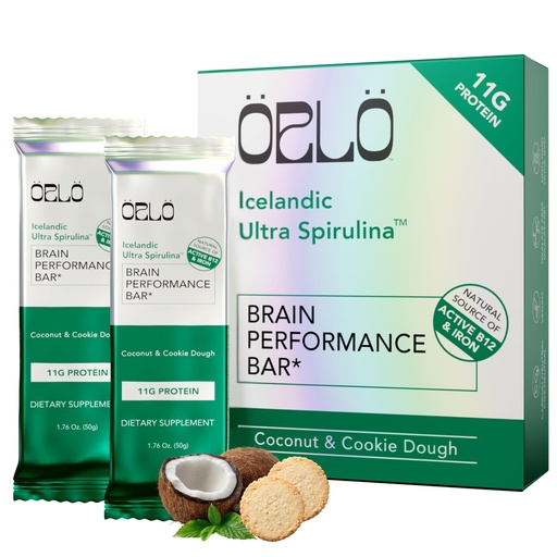 [BRSRAZYBCUBRAELJ] ORLO BRAIN PERFORMANCE BAR – Vegan Protein Bars for Brain & Energy Support – Focus & Memory, Pre & Post Workout Recovery – Gluten Free Snack with L-Theanine, Lions Mane, Spirulina & More (12 Bars)