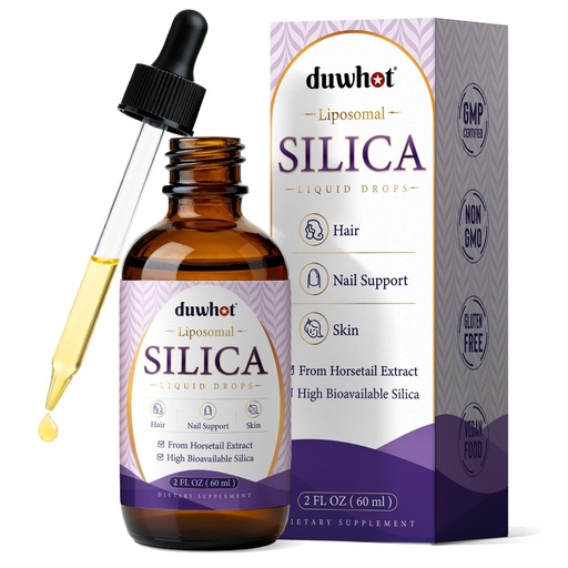 [BRSRGCYROEPRYALO] Liposomal Liquid Silica Supplement, Silica Supplement Drops with Biotin, Lysine, L-Proline, MSM, Boron, Vitamin C & Zinc, for Hair, Skin, and Nails, Collagen Production & for Women & Men, 2 Fl Oz