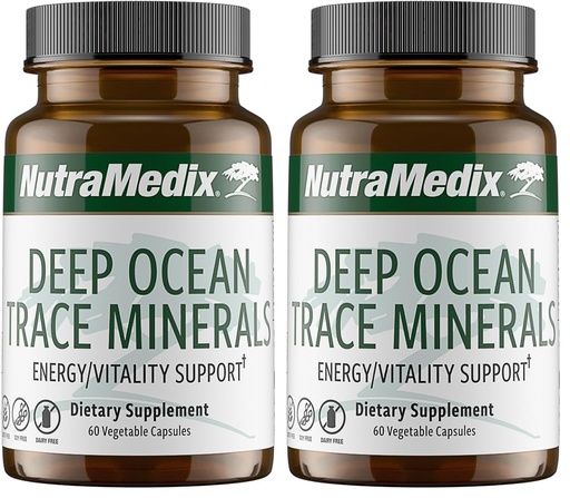 [BRSREAL3PMHWY3YV] NutraMedix Deep Ocean Trace Minerals 1,000mg - Mineral & Energy Supplements - Magnesium, Zinc, Potassium, Boron, Phosphorus & Manganese - Electrolyte Support (60 Capsules) (Pack of 2)