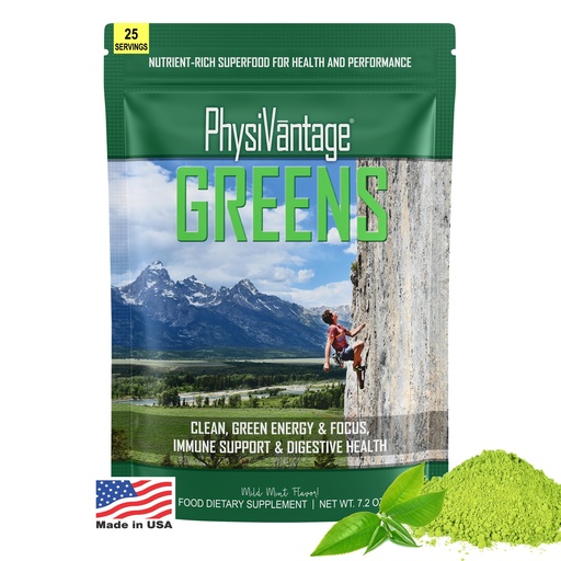 [BRSRAGQCPN5R6GTJ] PhysiVantage - Organic Greens Powder - Helps Support Energy, Immunity, & Digestive Health - Prebiotics, Probiotics, Post-biotics - Natural Detox - Vegan - 25 Servings