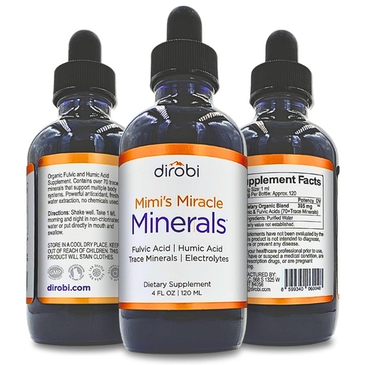[BRSWKGABCN6RK3LG] Mimi's Miracle Minerals – Fulvic & Humic Acid Supplement with 72+ Ionic Trace Minerals, Energy, Hair & Nail Growth Support, Organic Plant-Derived Liquid Drops, 4 oz