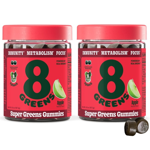 [BRSRMBIZDIGQKYIY] 8Greens Supergreens Effervescent Tablets, Apple, 100 Servings | Boosts Metabolism, Immunity & Focus; Contains Aloe vera, spirulina & chlorella; Vitamins C, B6, B12 & folate; Doctor-Backed