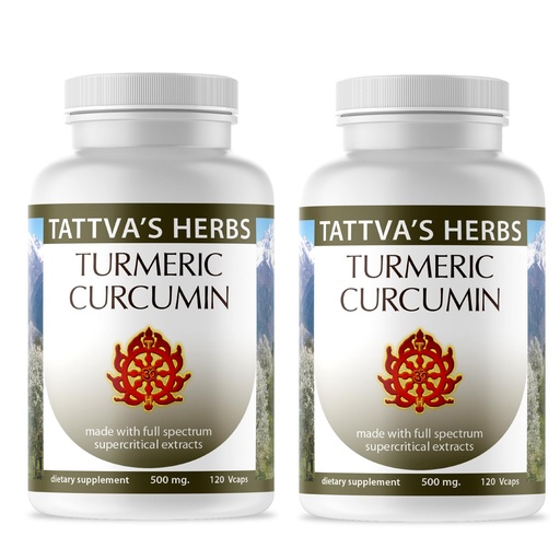 [BRSWIFQBCECAMHTE] Tattva's Herbs Turmeric Curcumin 2-Pack (240 Capsules Total, 500mg) | Premium Supercritical CO2 Extract with Black Peppe | Premium Holistic CO2 Turmeric Curcumin 2 pack enhanced with black pepper extract for advanced absorption and purity