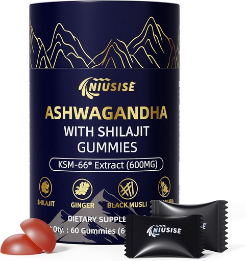 [BRSRAHQHCBYA2ALG] Ashwagandha Gambug amb Shilajit 300mmg per a Dones i homes, Zero 100shwagandha suplementaris amb Maca Root Powder  Stashwandha Extra for Afèric Energy 60 Gouker
