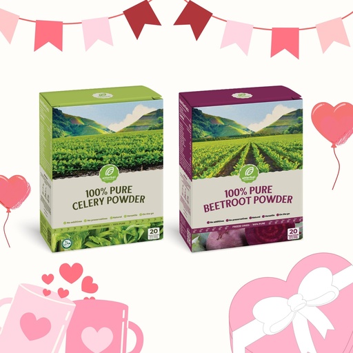 [BRSREYD6BAPRUHQV] Valentine Special Wellness Duo: eHerbal Beetroot & Celery Powder Pack | 40 Convenient Sticks for Heart Health, Energy & Natural Detox | Non-GMO, 100% Plant-Based Superfood Blend