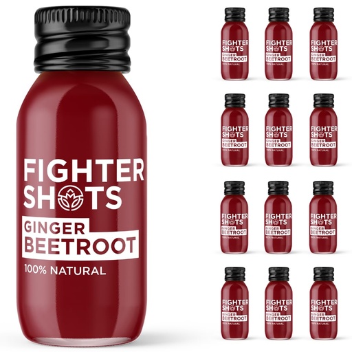 [BRSWYCT6A5YWAA3P] Fighter Shots Ginger Award Winning Fresh & Fiery Cold Pressed Ginger Shots for Immune Support & Energy Boost - 100% Natural Perfect Pick Me Up - Ginger and Beetroot 12 Pack