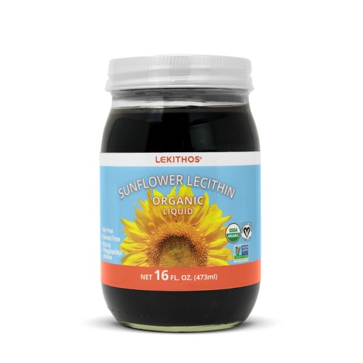 [BRSWGFD5OYBAGHIY] Organic Sunflower Lecithin Liquid - 16 fl oz - Certified USDA Organic - Cold Pressed (Solvent Free) - Non-GMO Project Verified