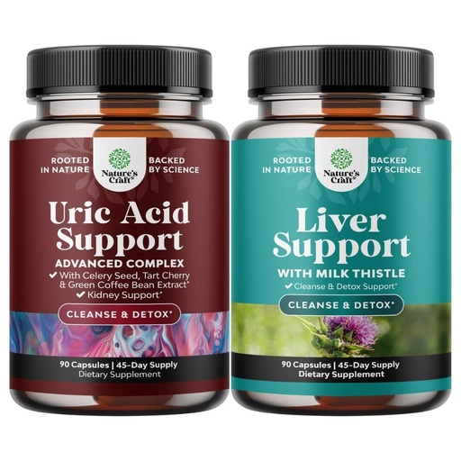 [BRSREHA2OB4AGA37] Bundle of Uric Acid Cleanse & Detox - Green Coffee Beans with Turmeric, Tart Cherry & Celery Seed for Kidney and Liver Support Milk Thistle with Dandelion Root, Choline, Beetroot & Artichoke Extract