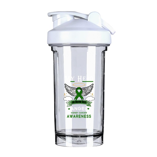 [BRSRAAYFCMFR4D3G] My Hero Is Now My Angel Liver Cancer Awareness 18 Ounce Shaker Bottle Drink Mixer Leak-proof Pre Workout Protein Shakes Meal Replacement Shakes Bottles 500ML/18 Oz White&-ds5-2-2