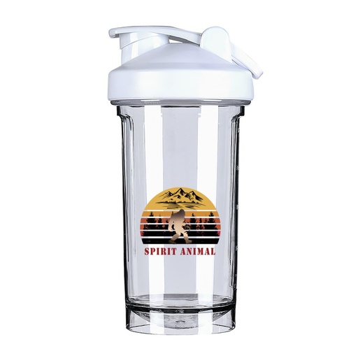 [BRSRAAYRDIARQEYY] Sasquatch Bigfoot is My Spirit Animal 1 18 Ounce Shaker Bottle Drink Mixer Leak-proof Pre Workout Protein Shakes Meal Replacement Shakes Bottles 500ML/18 Oz White
