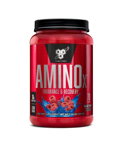 [BRSWIEDZB4OBWYI3] BSN Amino X Muscle Recovery & Endurance Powder with BCAAs, 10 Grams of Amino Acids, Keto Friendly, Caffeine-Free, Support Endurance, Zero Sugar, Blue Raz, 70 servings, 35.84 Ounce (Packaging May Vary)