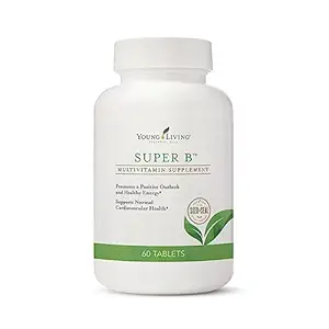 [BRSWI2T2BJ5RMFDK] Young Living Super B Tablets, 60-Count Bottle | B Vitamins & Minerals | Supports Healthy Energy Levels | Keto-Friendly | Natural Folate Source | Contains Calcium, Magnesium, and Vitamin B6