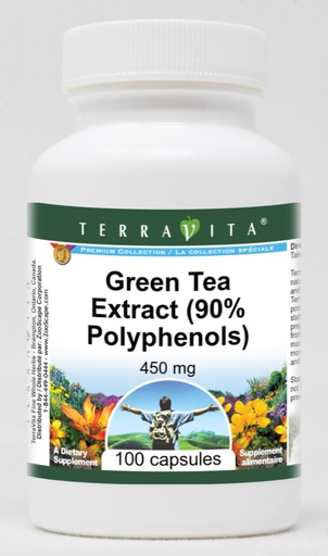 [BRSWI2QRPMDAGCDC] Green Tea Extract (90% Polyphenols) - 450 mg (100 Capsules, ZIN: 514371)