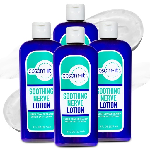 [BRSROZ3QBV7BYADL] Epsom-It Soothing Nerve Lotion - Epsom Salt Magnesium Lotion, Topical Magnesium Cream with Capsaicin & Arnica to Provide Comfort for Legs, Knee and Feet, 8.0 oz., 4-Pack