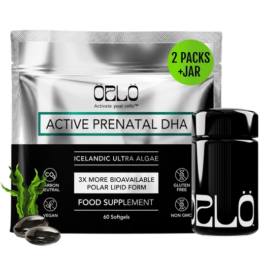 [BRSRMGIZPN5B6DT2] ORLO Prenatal DHA Supplement 1000mg - Mercury & Heavy Metals Free Algae Oil - Icelandic Nordic Omega-3, Mom & Baby Brain Development, No Fishy Aftertaste, 120 Vegan Easy-to-Swallow Mini Softgels & Jar
