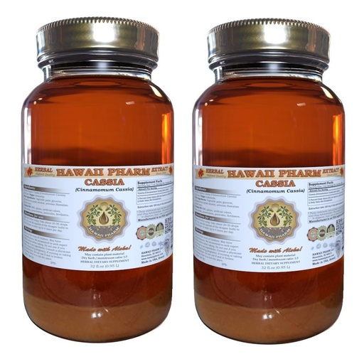 [BRSWIEILBYOAAYD2] Hawaii Pharm Cassia (Cinnamomum Cassia) Liquid Extract 2x32 oz Unfiltered