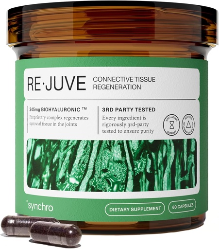 [BRSRMBADCUBBEC35] Synchro - Rejuve Joint Support Supplement, Non-GMO Cartilage and Joint Support, Joint Supplement with Hyaluronic Acid and Anthocyanins, 60 Joint Health Supplement Capsules