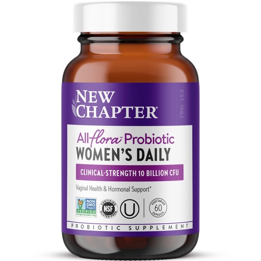 [BRSWGAYOB57W2DIY] New Chapter Probiotics for Women - 60 ct (2 Month Supply), Women's Daily Probiotic with Prebiotics and Probiotics for Vaginal Health & Chaste Tree for Hormonal Support, 100% Vegetarian, Non-GMO