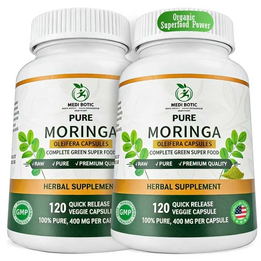 [BRSRGEATPMGWAAY2] Organic Moringa Capsules 800mg for Energy, Immune Support, Gut Health & Powerful Green Superfood, Rich In Antioxidants, Essential Vitamins & Amino Acids, Non-GMO & Gluten Free (240 Count Pack of 2)
