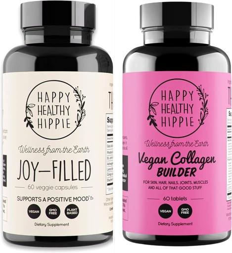 [BRSRABI5AQBRAEQ6] Happy Healthy Hippie Vegan Collagen Builder w/Hyaluronic Acid & Joy-Filled Mood Support