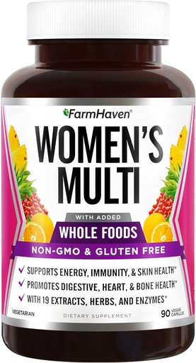 [BRSWYZ34AUIWKDLZ] FarmHaven Multivitamin for Women , 22 Essential Nutrients, Fruits & Veggies Womens Multivitamin , whole Food Multivitamin Boosts Energy, Immune, Heart Health , Womens Daily Vitamins - 90 Capsules