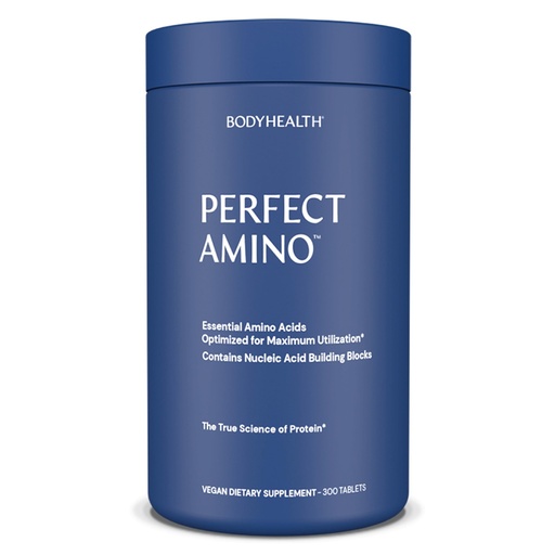 [BRSWECQZBEMR6C3A] BodyHealth PerfectAmino (300 Tablets) Essential Amino Acid Supplement with BCAA and EAA, Muscle Recovery, Boost Energy & Stamina, 99% Utilization, Vegan Branched Chain Protein Pre/Post Workout