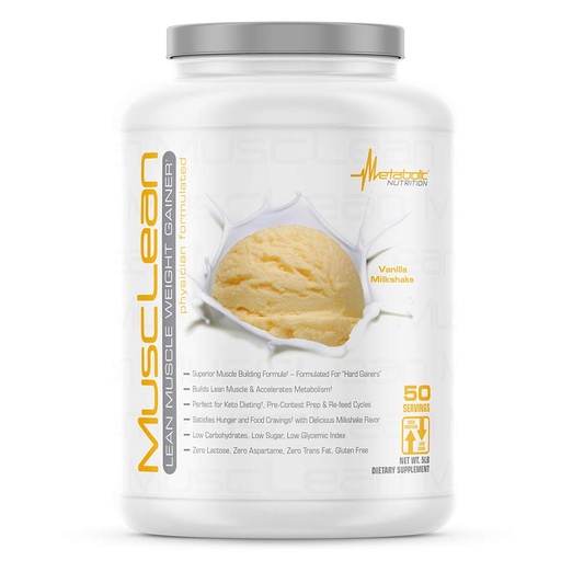 [BRSWKHAIOMBWYAL6] Metabolic Nutrition - Musclean - Milkshake, Whey High Protein Meal Replacement, Maintenance Nutrition, Low Carb, Keto Diet, Digestive Enzymes, Vanilla, 5 Pound (50 ser)