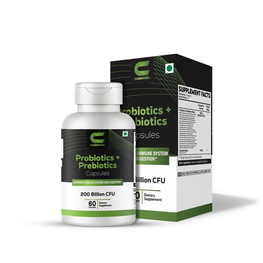 [BRSREBA6AENB4FLD] Probiotics + Prebiotics Capsules – Support Digestive & Gut Health, Overall Wellness & Immune Support – 200 Billion CFU – 60 Vegan Capsules