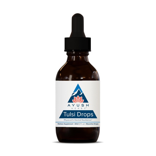 [BRSROGI6CMGWCF3U] Ayush Herbs Tulsi Drops - Alcohol-Free Tulsi Drops, Holy Basil Gylcerite, Natural Immune-Support Drops for Kids & Adults, Calm & Focus Booster - 2 Fl Oz (80 Servings)
