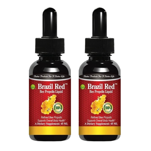 [BRSWKZI3AEGWKHL2] 2 Bottles Brazil Red Bee High Concentrate Propolis Liquid (45 ML)