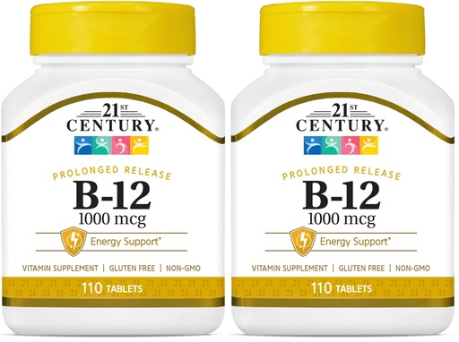 [BRSRAY3ROUCWOYIZ] 21st Century B 12 1000 mcg Prolonged Release Tablets, 110 Count (Pack of 2)