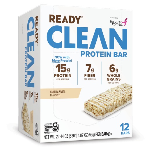 [BRSWYBQ5OYPGOYDH] Ready® Protein Bars – High-Protein Snack with 15g Whey Protein, With Flaxseeds and Omega-3s for Sustained Energy, Supports Lean Muscle and Recovery – Vanilla Swirl, 12 Pack
