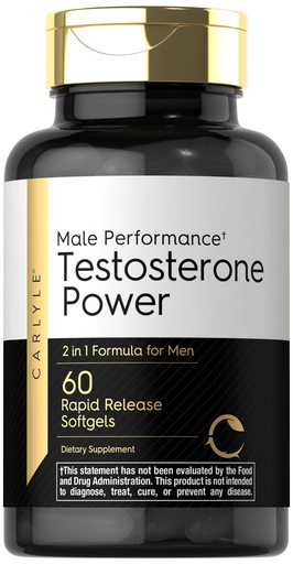 [BRSRMBAHBYMRGDT6] Carlyle Testosterone Supplement for Men | 60 Softgels | for Male Performance | Non-GMO & Gluten Free