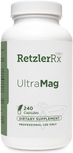 [BRSWKZIKOIFACCD4] RetzlerRx UltraMag 125 Magnesium Glycinate Supplement - 240 Capsules with Patented TRAACS for Enhanced Absorption - Supports Cardiovascular Health, Muscle Function, Bone Health & Strength