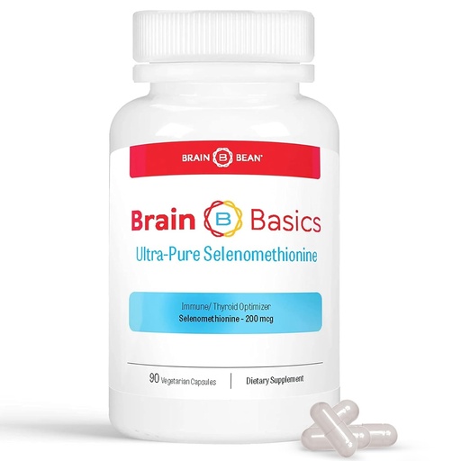 [BRSWYZAPDMJQMDLL] Brain Basics Ultra-Pure Selenomethionine - Proper Thyroid Function and Immune System Support - 200 mcg Most Bioavailable Selenium - 90 Servings