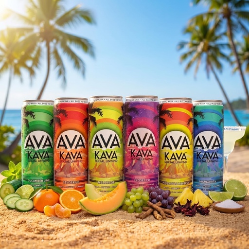 [BRSREAL2BMNBAAY3] AVA Kava | Alcohol-Free Relaxation Drink | Variety Pack | Fast Acting Nano Kava • Zero Sugar Alcohols • Vegan • Plant Based • No Preservatives • Natural Flavors • Non GMO • Gluten Free | 12oz Cans (6-Pack)
