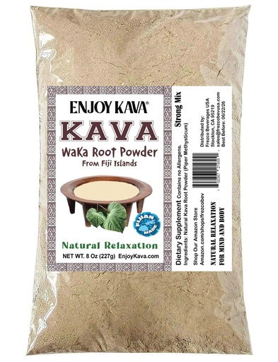 [BRSW2AQPPMDRAYLB] 100% Noble Kava Root Powder 1/2 Pound (8 Oz) Helps Body Relax to Improve Sleep - from Fiji Islands