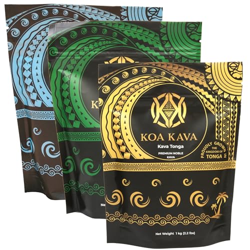 [BRSROAINDF6AKA3P] Kilogram Bundle - 1 Kilogram (2.2 Pounds) of each the Tongan, Fijian, and Vanuatu Waka Kava Kava Powder 3 KG(6.6 LB)
