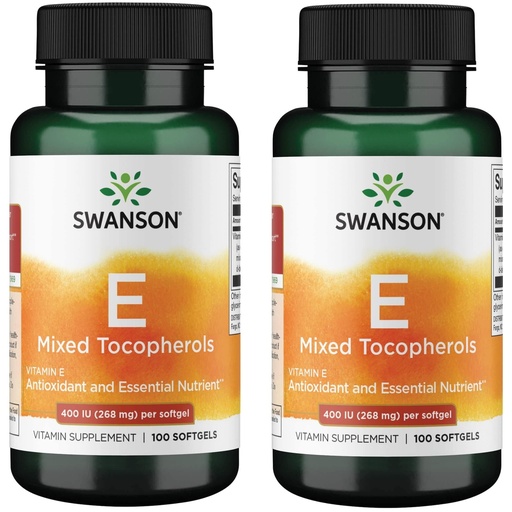 [BRSWGFD3BB7REYLA] Swanson Vitamin E Mixed Tocopherols 400 Iu (268 mg) 100 Sgels (2 Pack)