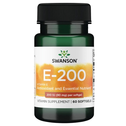 [BRSWI2T7CUAACAAV] Swanson Vitamin E 200 Iu 200 Iu (90 Milligrams) 60 Sgels