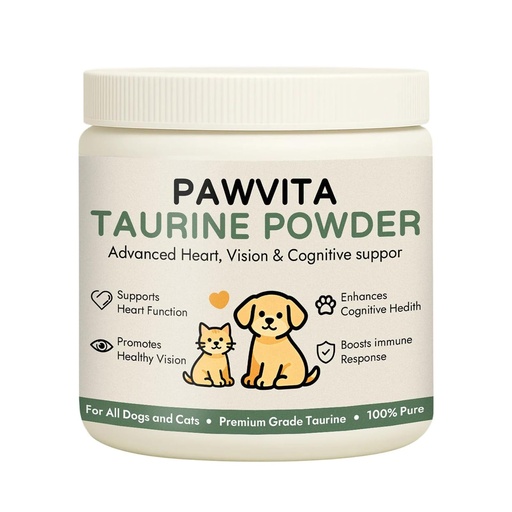[BRSRGEA7DMNQA3TZ] Pawvita Pure Taurine Powder, Taurine Supplement for Dogs. | Powder for All Dogs and Cats，Advanced Heart, Vision & Cognitive suppor, 99.9% pure taurine powder200g(1)